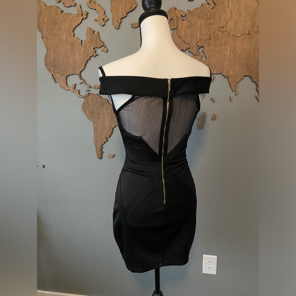 Black Bebe Illusion Dress